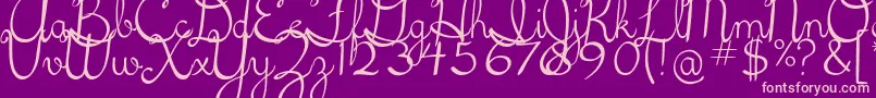 5thgradecursive2 Font – Pink Fonts on Purple Background