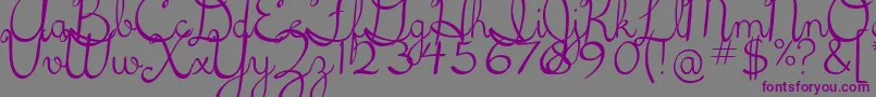 5thgradecursive2 Font – Purple Fonts on Gray Background