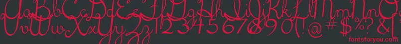 5thgradecursive2 Font – Red Fonts on Black Background