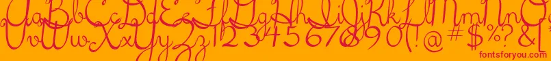 5thgradecursive2-Schriftart – Rote Schriften auf orangefarbenem Hintergrund