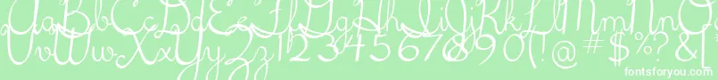 5thgradecursive2 Font – White Fonts on Green Background