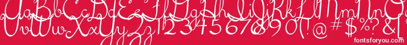 5thgradecursive2-Schriftart – Weiße Schriften auf rotem Hintergrund