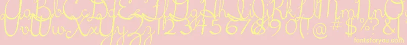 5thgradecursive2-Schriftart – Gelbe Schriften auf rosa Hintergrund