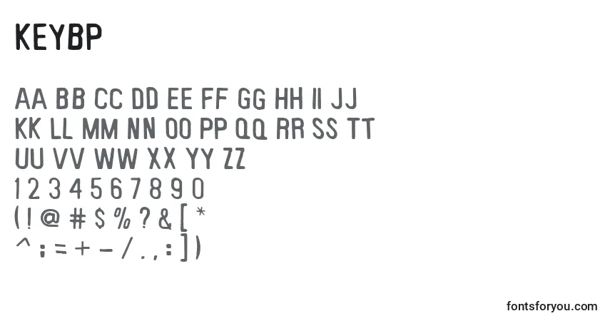 Czcionka Keybp – alfabet, cyfry, specjalne znaki