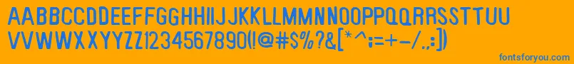 Keybp Font – Blue Fonts on Orange Background