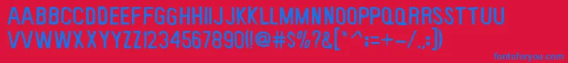 Keybp Font – Blue Fonts on Red Background