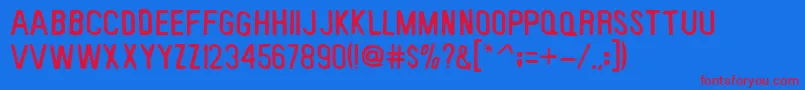 Keybp Font – Red Fonts on Blue Background