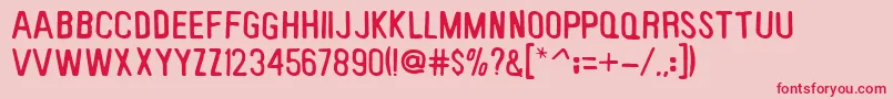 Keybp Font – Red Fonts on Pink Background