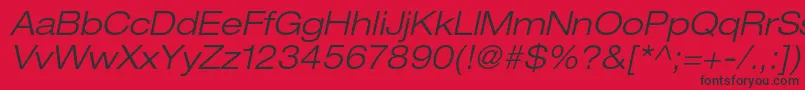 HelveticaneueltstdLtexo Font – Black Fonts on Red Background