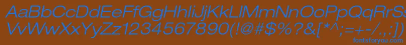 HelveticaneueltstdLtexo Font – Blue Fonts on Brown Background