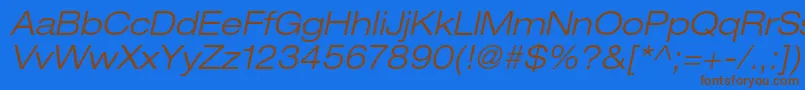 HelveticaneueltstdLtexo Font – Brown Fonts on Blue Background