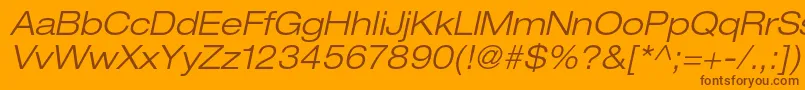 HelveticaneueltstdLtexo Font – Brown Fonts on Orange Background