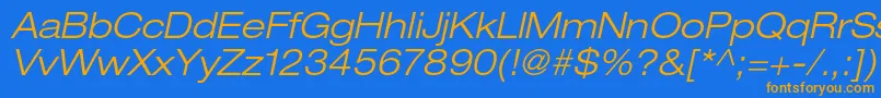 HelveticaneueltstdLtexo Font – Orange Fonts on Blue Background