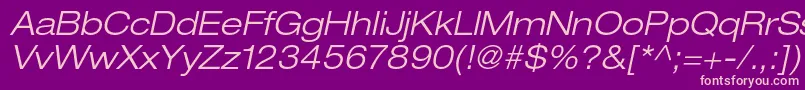 HelveticaneueltstdLtexo Font – Pink Fonts on Purple Background