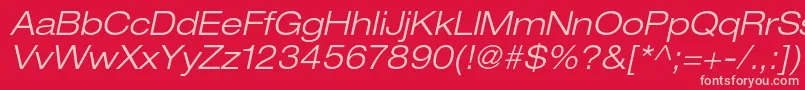 HelveticaneueltstdLtexo Font – Pink Fonts on Red Background