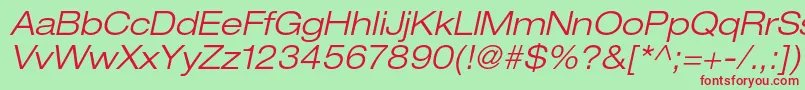 HelveticaneueltstdLtexo Font – Red Fonts on Green Background