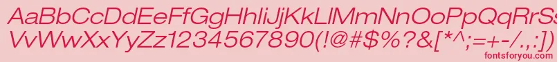 HelveticaneueltstdLtexo Font – Red Fonts on Pink Background