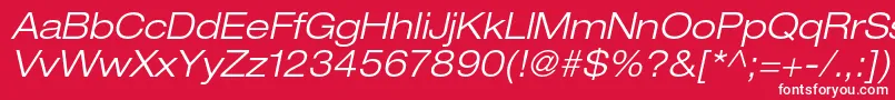 HelveticaneueltstdLtexo Font – White Fonts on Red Background