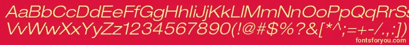 HelveticaneueltstdLtexo Font – Yellow Fonts on Red Background