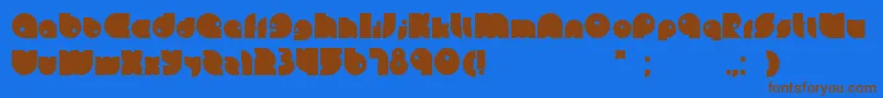 Leinbold-Schriftart – Braune Schriften auf blauem Hintergrund