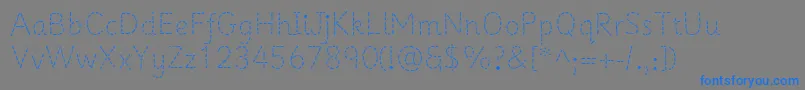 フォントPrimerapples – 灰色の背景に青い文字