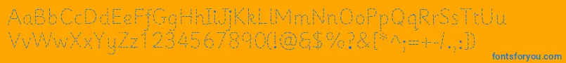 フォントPrimerapples – オレンジの背景に青い文字