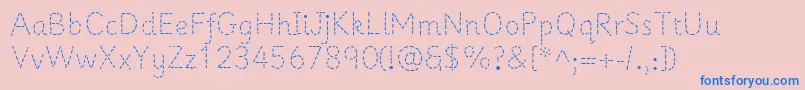 Primerapples-fontti – siniset fontit vaaleanpunaisella taustalla