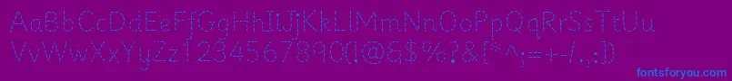 フォントPrimerapples – 紫色の背景に青い文字