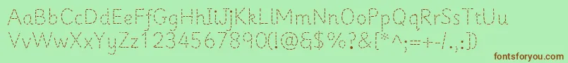 フォントPrimerapples – 緑の背景に茶色のフォント