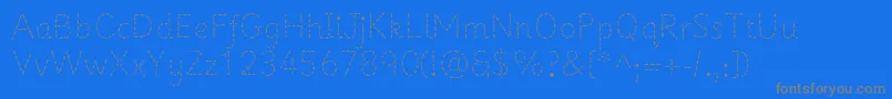 フォントPrimerapples – 青い背景に灰色の文字