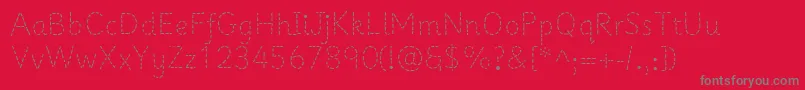 フォントPrimerapples – 赤い背景に灰色の文字