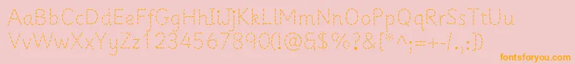 フォントPrimerapples – オレンジの文字がピンクの背景にあります。