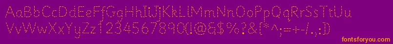Primerapples-fontti – oranssit fontit violetilla taustalla