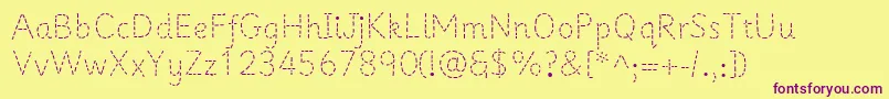 Primerapples Font – Purple Fonts on Yellow Background