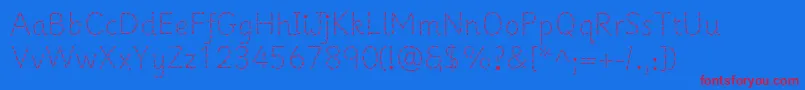 フォントPrimerapples – 赤い文字の青い背景