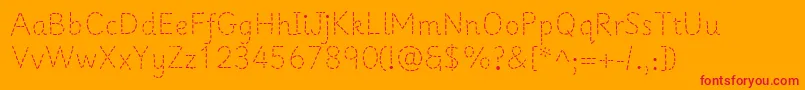 Primerapples Font – Red Fonts on Orange Background
