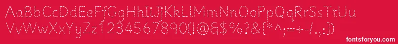 フォントPrimerapples – 赤い背景に白い文字