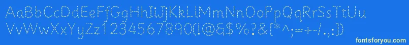 フォントPrimerapples – 黄色の文字、青い背景