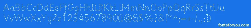 Primerapples Font – Yellow Fonts on Blue Background