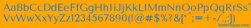 フォントTenorsansRegular – オレンジの背景に青い文字