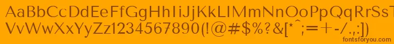 TenorsansRegular Font – Brown Fonts on Orange Background
