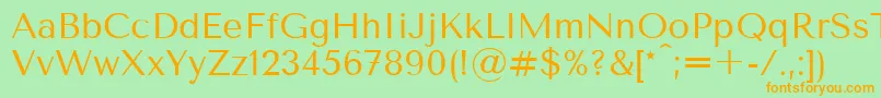 TenorsansRegular Font – Orange Fonts on Green Background