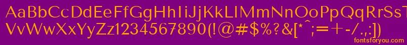 TenorsansRegular Font – Orange Fonts on Purple Background