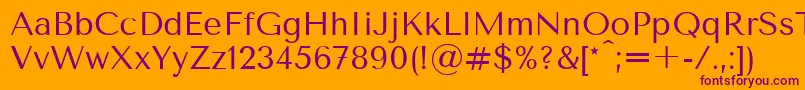 TenorsansRegular Font – Purple Fonts on Orange Background