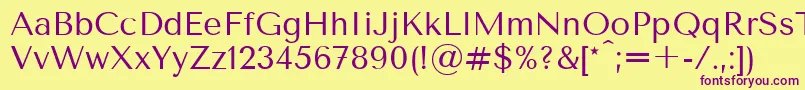 TenorsansRegular Font – Purple Fonts on Yellow Background