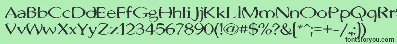 Czcionka JhunwestConvex – czarne czcionki na zielonym tle