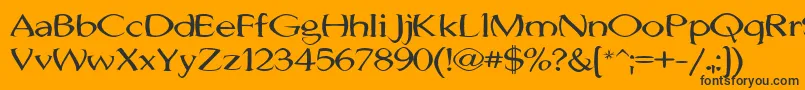 フォントJhunwestConvex – 黒い文字のオレンジの背景