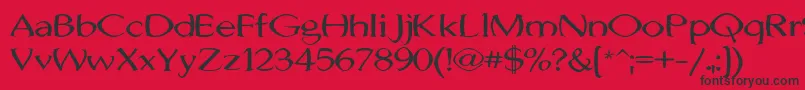 JhunwestConvex-Schriftart – Schwarze Schriften auf rotem Hintergrund