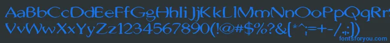 JhunwestConvex-Schriftart – Blaue Schriften auf schwarzem Hintergrund