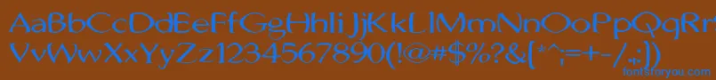 Czcionka JhunwestConvex – niebieskie czcionki na brązowym tle